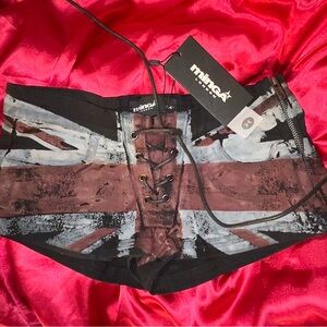 Minga London Union Jack Lace-Up Shorts